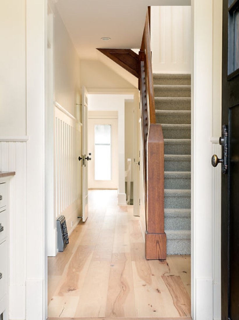 A bright restored interior of the heritage home.