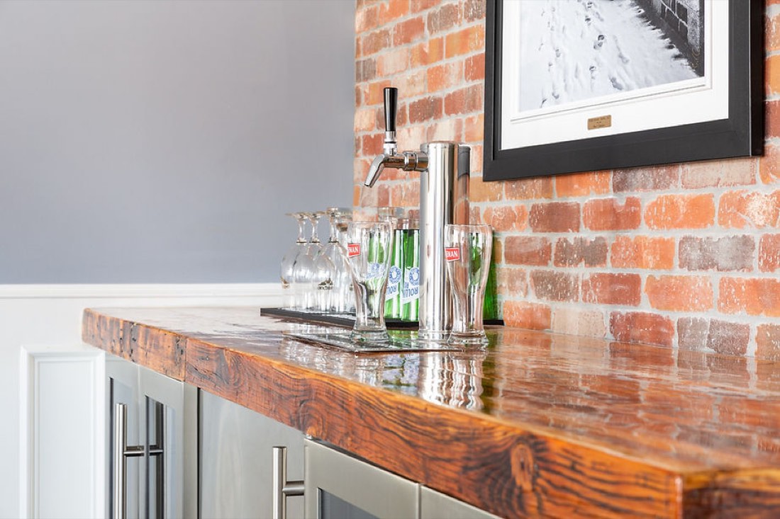 The bar area.